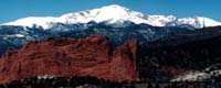 "Red, White, and Blue." Pikes Peak and the Garden of the Gods.  Scenes like this are why I do western photography.  Come on in -  You've worked enough today.  Lighten up.  Live a little!