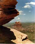 Colorado Nature Photography - Colorado pictures: ”Swallowing a Camel.”   See the monster on the left swallowing the camel on the right?   Picture of Chimney Rock / Camel Rock on the Colorado/Wyoming border south of Laramie.