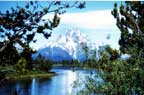 Big Wyoming Photography by Grabo' (a one-man Wyoming Chamber of Commerce!) / Grand Teton National Park Photography: "Mt. Moran."   I love to photograph Jackson Hole, Wyoming.  My wife thinks this is the perfect calendar image.  Grand Teton National Park, July.  My Wyoming pictures make great gifts!